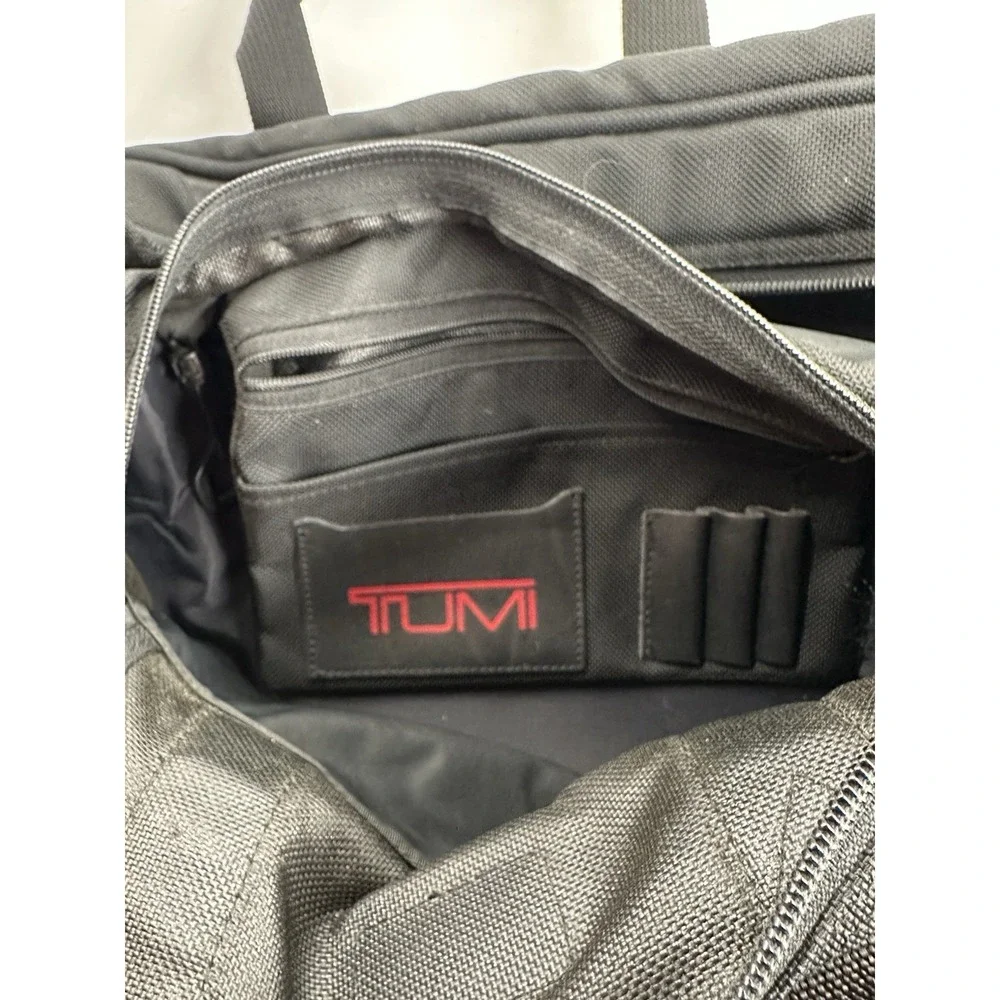 TUMI men's Black Briefcase Laptop Bag Nylon